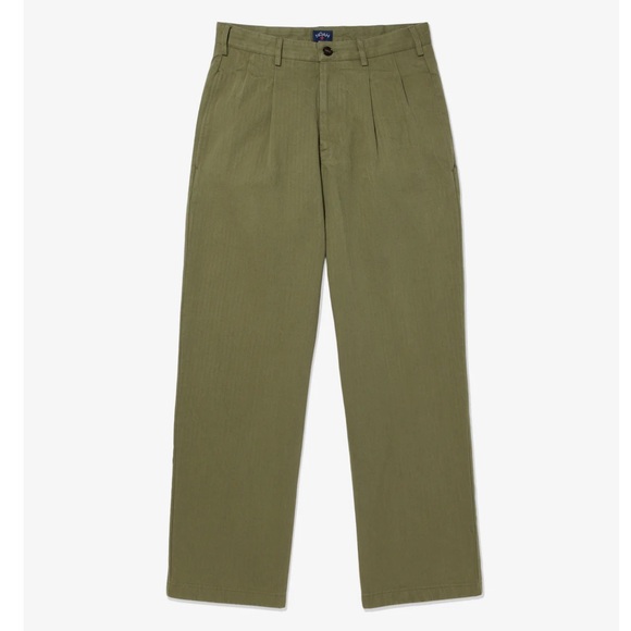 Noah NY Classic Double-Pleat Herringbone Pant